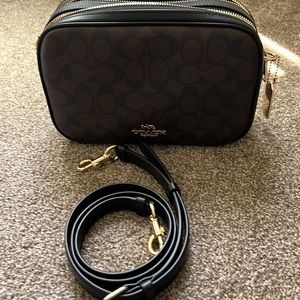 Coach jes bag in signature canvas with smooth leather